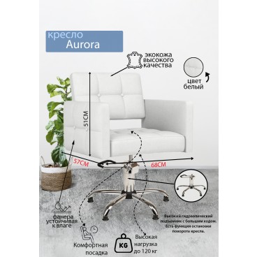 Парикмахерское кресло &quot;Aurora&quot;, белый