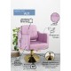 Парикмахерское кресло &quot;А01&quot;, розовый, диск золотой